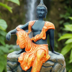VIBRANT ORANGE BUDDHA STATUE