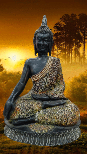 LUMINOUS BLACK BUDDHA STATUE