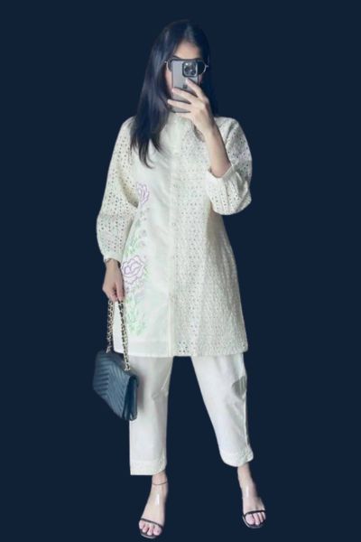 Untitled design (6)-min Fancy Designer Pure Cotton Shirt with Stitched Pant - Image 2