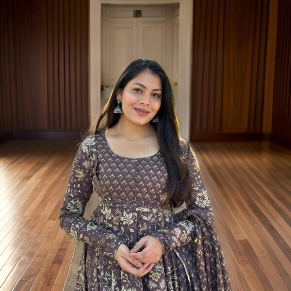 Summer’s Special Full Sleeves 3 Pcs Suit | Elegant Women’s Printed Cotton Anarkali Kurta Set – Daadyshop - Image 3