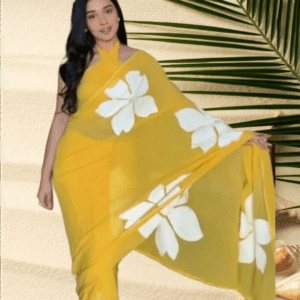 60% OFF | Fancy Digital Print Faux Georgette Soft Saree with Running Blouse