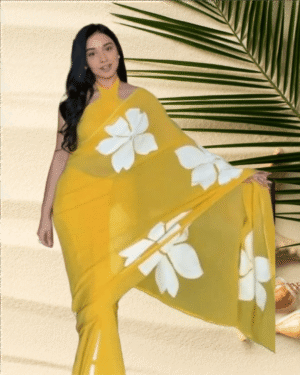 60% OFF | Fancy Digital Print Faux Georgette Soft Saree with Running Blouse