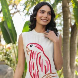 Heavy natural cotton flex a line anarkali coord set min