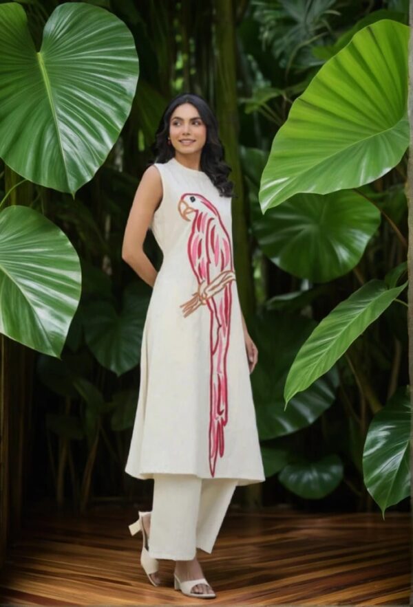 Heavy Natural Cotton Flex A-Line Anarkali Coord Set