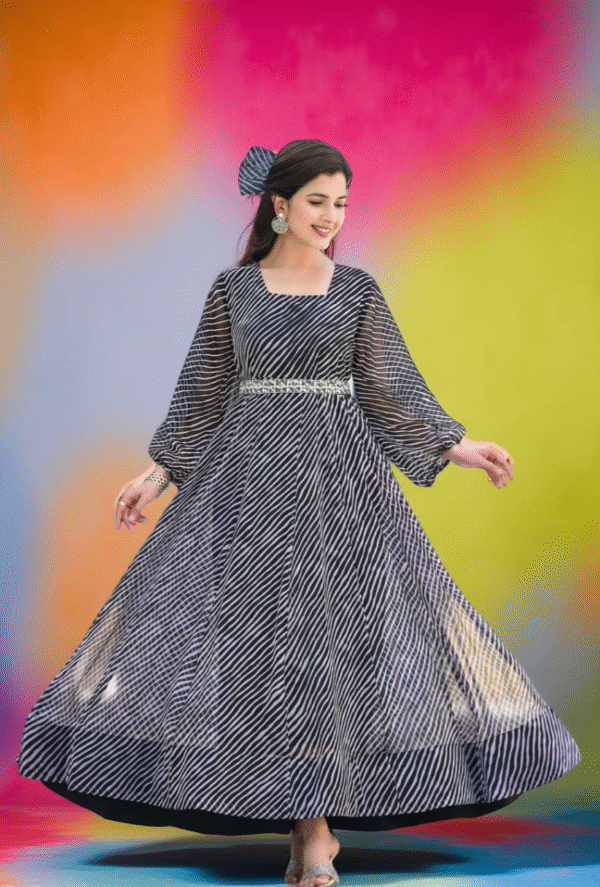Summer Organza Long Anarkali Kurti