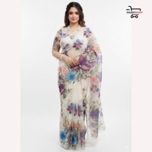 Soft georgette digital print saree with blouse & latkan daadyshop (1) min